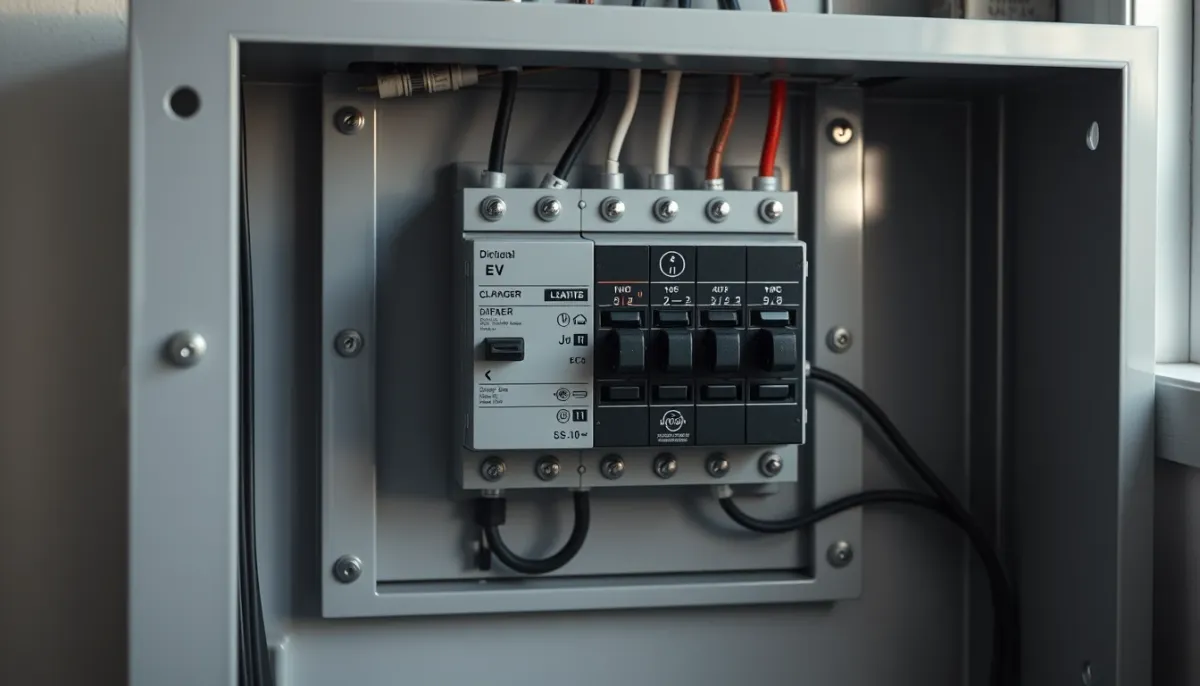 Tableau électrique résidentiel avec disjoncteur dédié pour borne de recharge