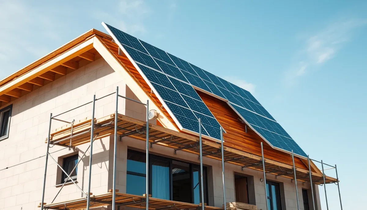 Installation de panneaux solaires sur une construction neuve, soumise au taux de TVA de 21 %