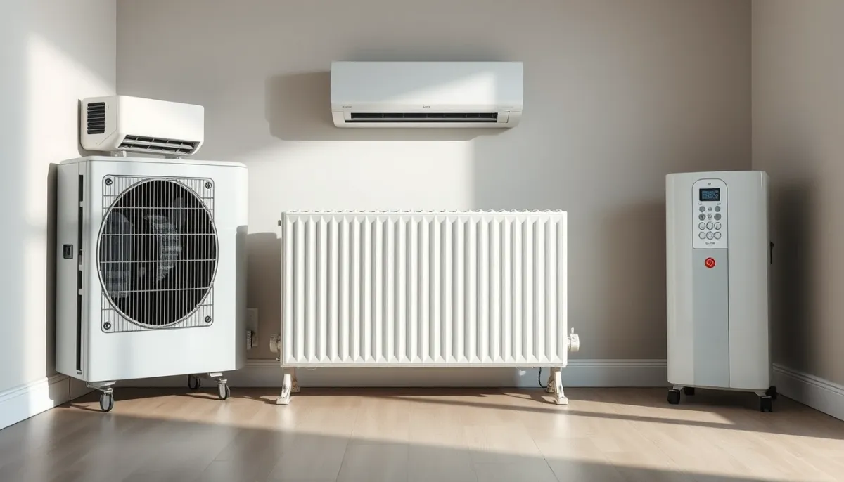 Comparatif visuel entre climatisation réversible, radiateur et convecteur électrique