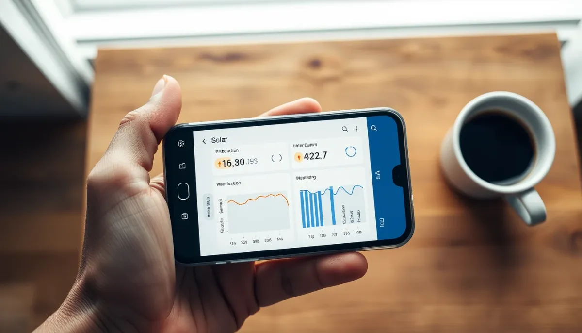 Application smartphone de suivi de la production solaire et de la consommation d'eau chaude