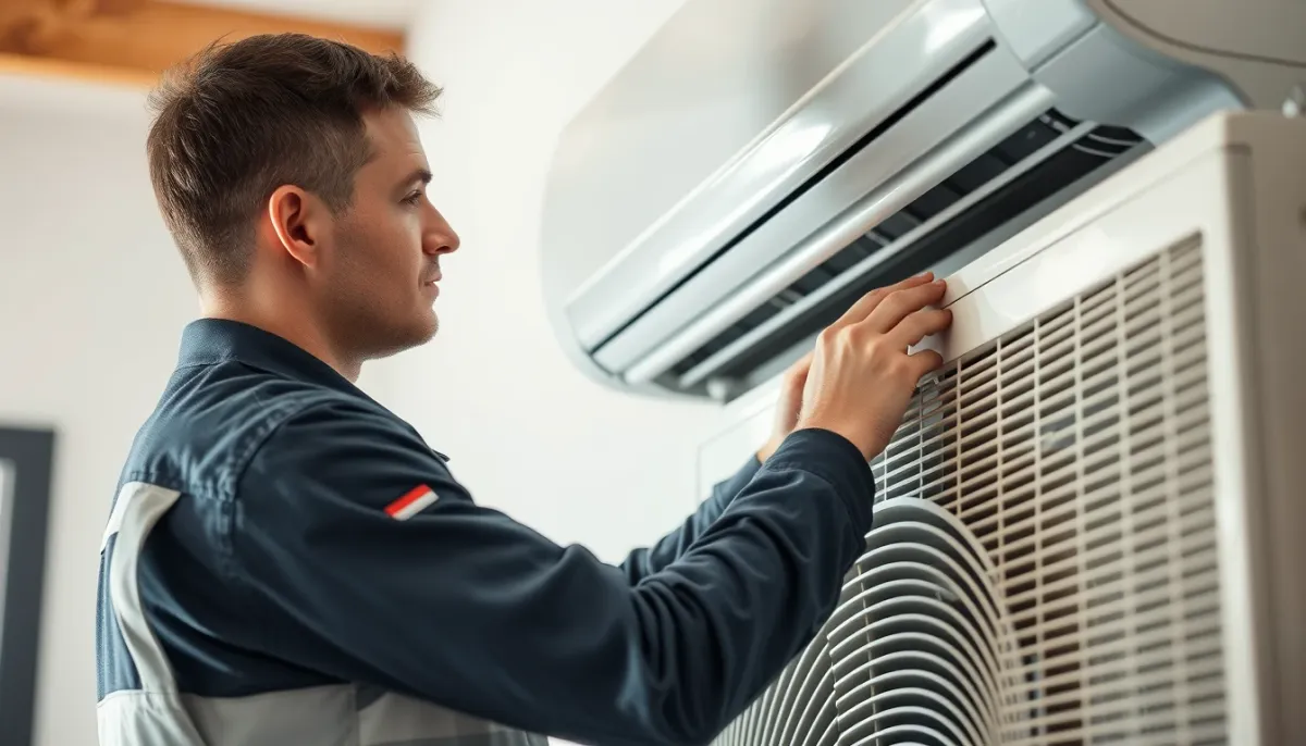 Installateur agréé installant une unité de climatisation multisplit
