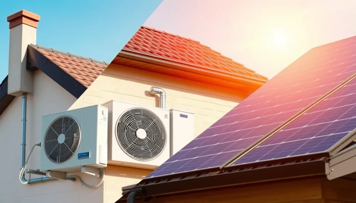 Différents travaux d'économie d'énergie : isolation, pompe à chaleur et panneaux solaires