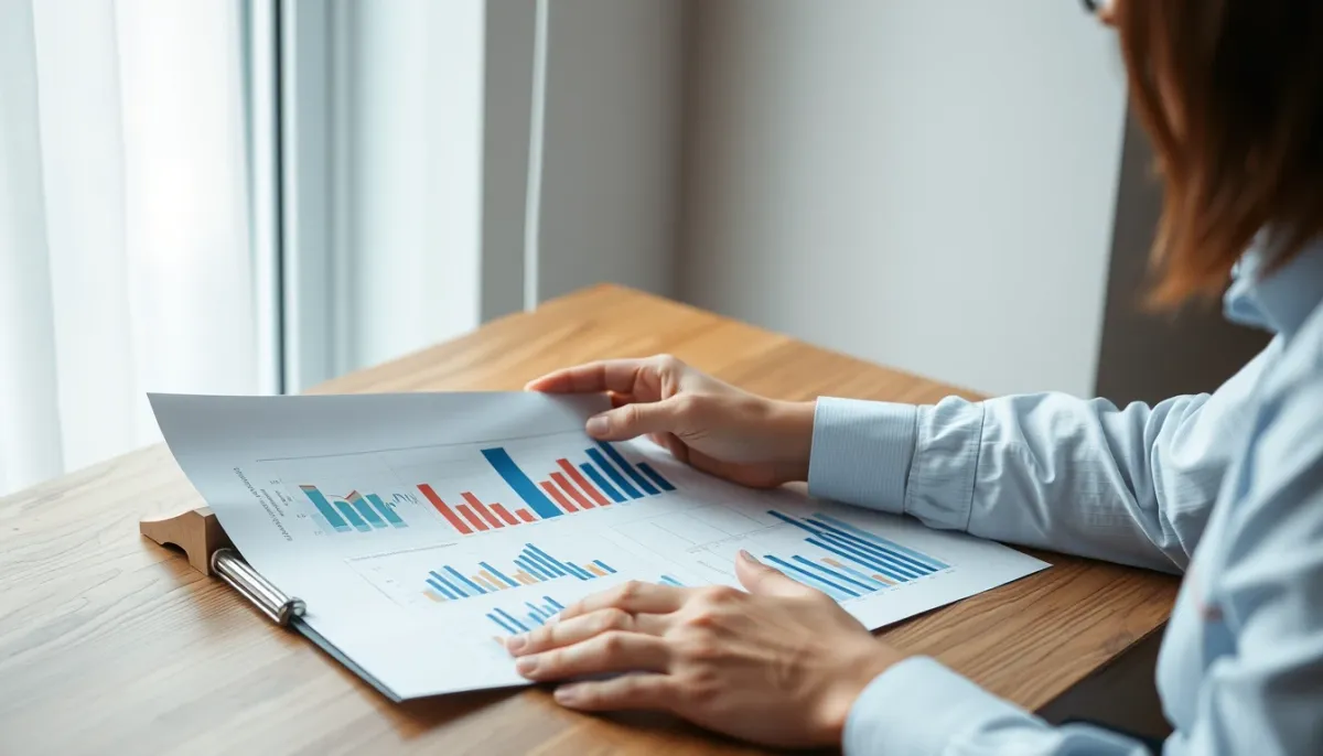 Personne examinant un devis et des graphiques de simulation d'autoconsommation